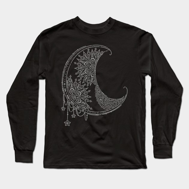 Mandala Moon Long Sleeve T-Shirt by SUGARCOATED